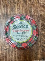 Top view showing Scotch Electrical Tape No. 23 graphics and plaid design