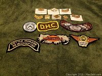 Overview of Harley-Davidson themed embroidered patches, including chapter names and logo patches