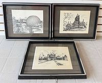 Overview of three framed sketches