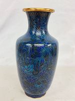 Full front view showing overall shape and floral cloisonné design