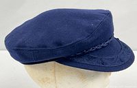 Left side profile of navy Greek fisherman cap