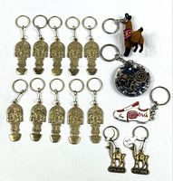 Overall layout showing all 15 keychains in groups