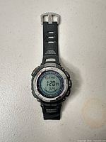 Full view of Casio Pathfinder PAW-1500 watch with strap extended