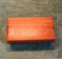 Top view of cedar box showing grain and wear