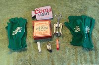 All items laid out on green surface