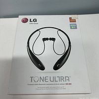 Front view of closed LG Tone Ultra HBS-800 retail box