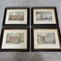 Group view of all four framed prints