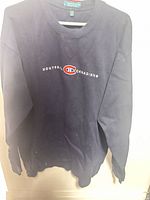Full view of navy Montreal Canadiens crewneck sweatshirt