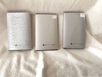 Front view of three specimen set folders