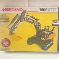 Front of Meccano 380G Excavator box showing model and branding