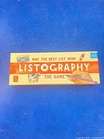 Front of Listography game box