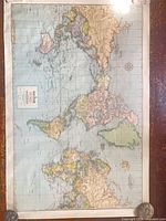 Full view of Rand McNally world map showing entire layout and border