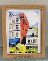 Front view of framed watercolour painting