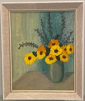 Front view of framed oil painting