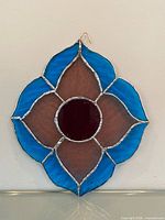 Front view of stained glass panel showing overall design