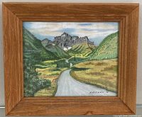 Frontal view of framed A. Aitken oil painting