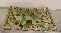Top view of resin tray showing sea glass pattern and handles