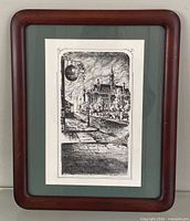 Full view of framed print showing frame, mat and artwork