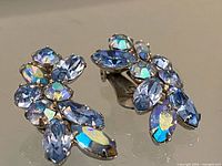 front view of both earrings showing rhinestone arrangement