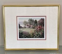 Full view of framed print showing image, matting and frame