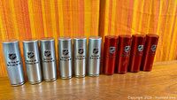 Full lineup of 11 NHL Star Sticks canisters, seven silver, four red