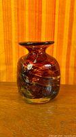 Front view of Mdina tortoiseshell glass vase