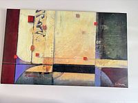 Full view of front of signed Li-Leger abstract canvas