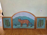 Front view of all three maple-framed panels assembled