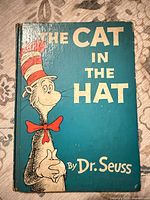 Front cover of 1957 The Cat in the Hat hardback book