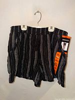 Front view of Briggs striped shorts showing overall design and waistband