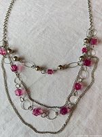 Full view of necklace showing length and multi-strand design