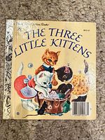 Front cover showing title, artwork of three kittens, foil spine