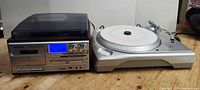 Looptone stereo and Ion turntable side by side
