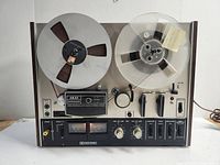 Front view of Akai 4000D recorder with two reels mounted