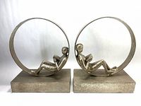 full view of both metal bookends