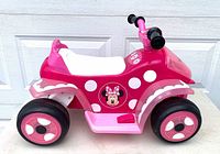 Left side view of Minnie Mouse ride-on quad