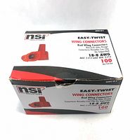 Front of NSI Easy-Twist red wing connectors box