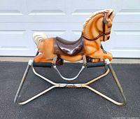 Left side view of Wonder Horse Deluxe on metal spring frame