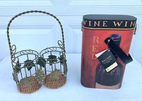 Front view of both wine carriers showing materials and design