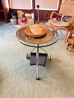 Table with tray, bowl and onyx box displayed