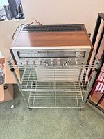 Front view of Pioneer SX-650 receiver on wire shelf