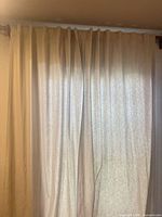Full view of closed linen curtain panels