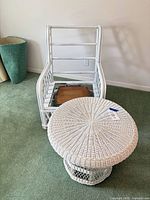 chair frame and round ottoman/table