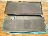 Exterior of black fabric cassette case