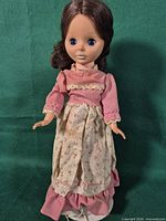 Full view of Christy doll standing, showing entire outfit and hair