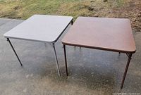 Both folding card tables side by side, full view