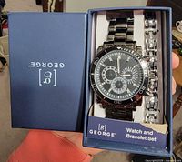 Watch and bracelet set inside George box