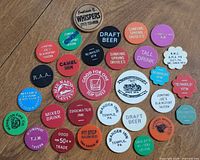 All tokens spread out on table