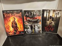 Front view of three DVD cases