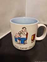 Front view showing graphic and text